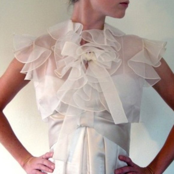 Elizabeth Dye Jackets & Blazers - Elizabeth Dye Silk Organza Bridal Bolero Jacket